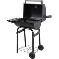 LUND Holzkohlegrill 47x34 cm mit Deckel und Ablage, Campinggrill