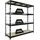 Proregal Schwerlastregal Rhino HxBxT 200x200x60cm 4 Spanplatten-Ebenen 8mm Fachlast 500kg Schwarz Metall, 200x200x60 cm, Freizeit, Heimwerken, Werkstatt, Schwerlastregale