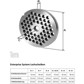 WolfCut Fleischwolfscheibe Größe 5 4,5 mm Silber