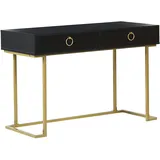Beliani Konsolentisch schwarz / gold 2 Schubladen Westport