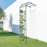 Rosenbogen Halbrund, Verzinkte Rosen-halbbogen, Metall Gartenbogen Kletterpflanzen Rankhilfe Für Rosen Und Andere Kletterpflanzen (schwarz, 120  50  260cm)