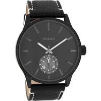Oozoo Herrenuhr mit Lederband 45 MM Black/Schwarz/Schwarz C9084