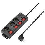 Sygonix RF-4737788 Steckdosenleiste mit Schalter Schwarz Schutzkontakt 1 St.