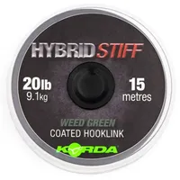 Korda Hybrid Stiff 15m Vorfachmaterial, Tragkraft:20lb, Farbe:Weedy Green
