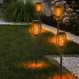 GLOBO Solarleuchte Kunststoff 6er Set spritzwassergeschützt schwarz
