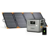 AFERIY 2400W Solargenerator mit 400W Solarpanel, 2048Wh LiFePO4 & 1,5Std Schnellladung Solar Powerstation, 13 Ausgänge, <10ms USV, BMS, Sinuswelle 230V, für Notfall/Garten/Wohnmobil/Camping, Silber