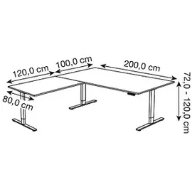Kerkmann Winkelschreibtisch Move 3 Graphit / Weiß