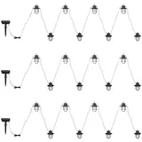 Nowa Solar Lichterkette Solarlampe LED Aussen Gartenlampe Flammeneffekt, Akku Erdspieß, schwarz, 24x led Laterne warmweiß, DxL 8x200 cm