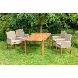 Merxx Ranzano Set 5-tlg. Ausziehtisch 200 x 90 cm beige