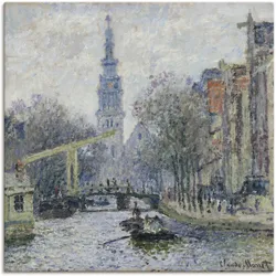 Artland Wandbild »Ansicht von Amsterdam mit Kanal. 1874«, Niederlande, (1 St.), als Leinwandbild, Poster in verschied. Größen Artland Farbe Bild(er): blau