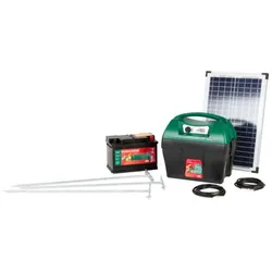 Komplettset Wildabwehr/Schafhaltung Weidezaungerät AKO Mobil Power AD 3000 digital, Solarmodul, Premium AGM Akku