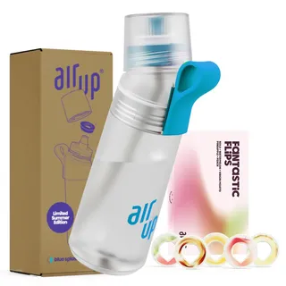 air up® Flasche Gen2 Starter Set Original, inkl Pods in 5 Geschmacksrichtungen I 600ml Trinkflasche mit Geschmack, zuckerfrei I spülmaschinenfest & BPA frei I in Blue Splash