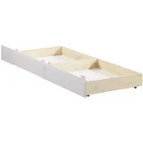 OTTO home Bettschubkasten OTTO HOME "Luven", weiß, B:81cm H:20cm T:65cm, Massivholz, Schubladen, Bettschubkasten, aus massiver Kiefer, 2 Stück, passen perfekt unter das Bett Luven