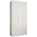 abiks möbel Drehtürenschrank COMO 120 x 245,5 x 40 cm Weiß/Gold