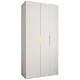 abiks möbel Drehtürenschrank COMO 120 x 245,5 x 40 cm Weiß/Gold