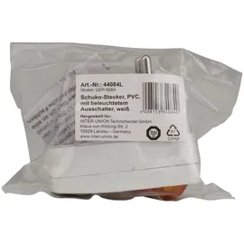 Unitec Schuko-stecker, Pvc mit Ausschalter, beleuchtet, weiß