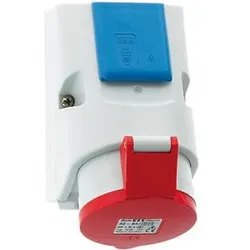 1St. Kombi-Wandsteckdose 32A 5p 400V 6h IP44, incl. Feinsicherung und integriert...