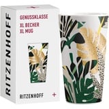 Ritzenhoff & Breker RITZENHOFF 3741004 Kaffee-Tasse XL 500 ml - Serie Genussklasse Nr. 4 - Porzellan-Becher mit Tropen-Motiv, Designerstück