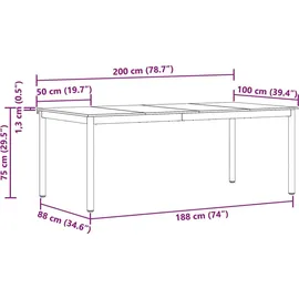 vidaXL Esstisch 80 x 80 x 75 cm grau