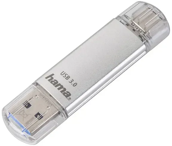 Hama USB-Stick "C-Laeta", USB-C USB 3.1/USB 3.0, 256GB, 70 MB/s, Silber