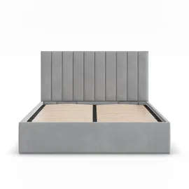 mebligo Polsterbett, Grau, Textil, 180x200 cm, Schlafzimmer, Betten, Polsterbetten