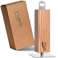 MELOX - Magnetischer Messerblock "Simpleblock" für 4-6 Messer inkl. Flaschenöffner - Messerblöcke massiv Holz Eiche - Magnet Messer-Halter Messerständer magnetisch - Aufbewahrungs-Block (ohne Messer)
