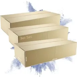 PROREGAL 3x Versandkarton 2-wellig | LxBxH 1200 x 600 x 310 mm | Belastbar bis 30 kg | Faltkarton Karton Paket für Versand mit DHL
