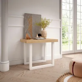 SKRAUT HOME Konsolentisch 140x90x73cm Eiche und weiß