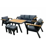 aea Gartenmöbel Set 6-tlg. Schwarz
