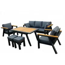 aea Gartenmöbel Set 6-tlg. Schwarz