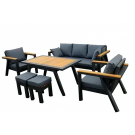 aea Gartenmöbel Set 6-tlg. Schwarz