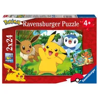 Ravensburger Kinderpuzzle 2x24 Teile - Pokémon - Pikachu und seine Freunde