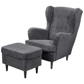 ed exciting design Hocker Oskar Polyester 63 x 43 x 42 cm Grau