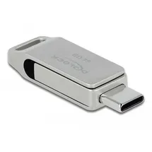 DeLock 54075 USB-Stick Glas 64GB Silber 54075 USB, USB-A, USB-C®