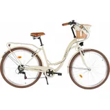 Damenfahrrad Davi Emma 28", 7 Gänge, 160-185 cm, Kaffeebraun - Braun/Creme