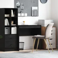 VidaXL Schreibtisch aus schwarzem Eichenholz Schwarze Eiche Holzwerkstoff