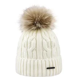 ARECO Damen Mütze Pudelmütze, wollweiss, ONE SIZE