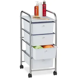 Relaxdays Badrollwagen 33 x 74 x 39 cm Silber