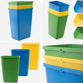 Kadax Abfalleimerset 12 l Grün/Gelb/Blau