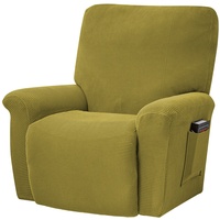 ele ELEOPTION Couchbezug für Relaxsessel, elastischer Bezug für Relaxsessel, Jacquard-Elastan, 4-teilig, elastischer Bezug für Liegesessel, Relaxsessel, Massagesessel (gelbbraun)