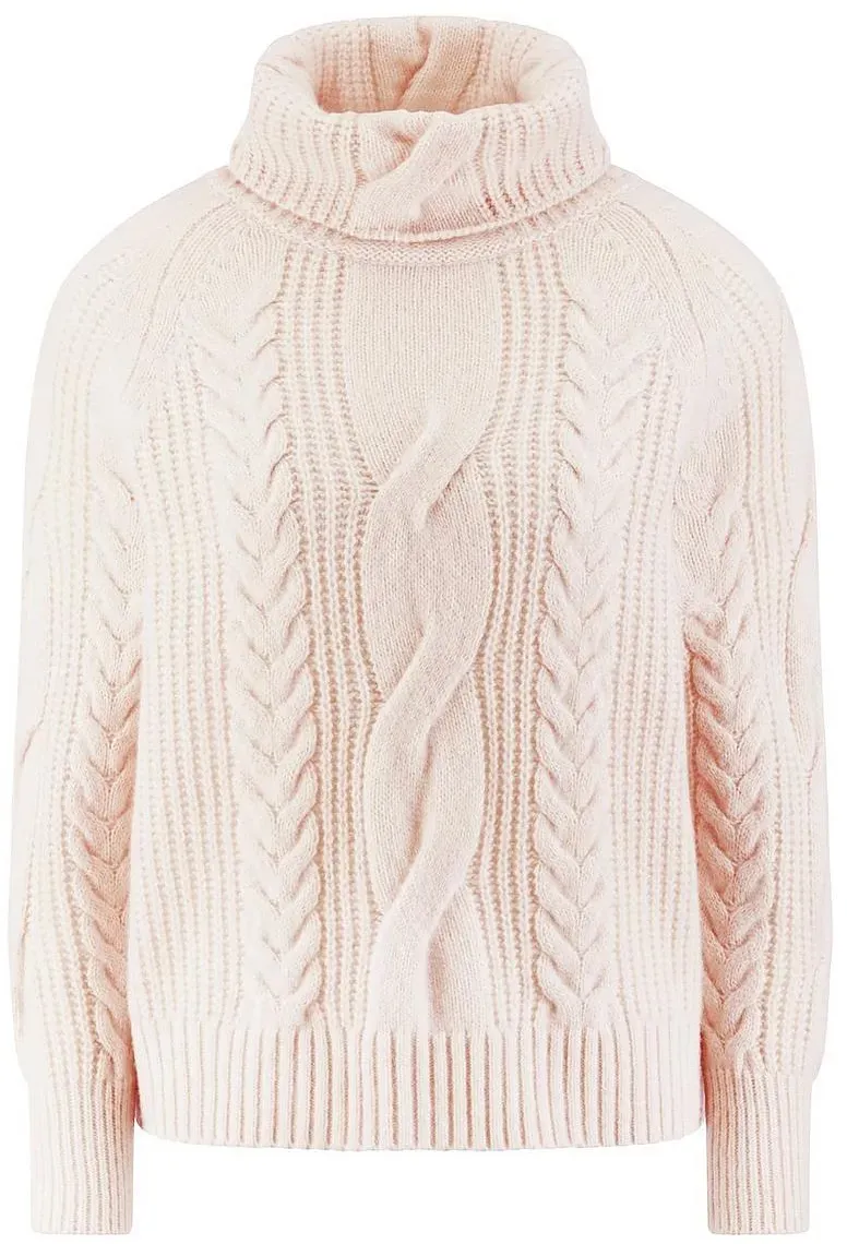 Rollkragen-Pullover Kaschmir include rosé, 46/48