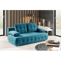 WERK2 Schlafsofa »Indigo«, 2-Sitzer Sofa und Schlafcouch mit Federkern & Bettkasten, blau