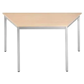 Sodematub Mehrzwecktisch ahorn, alu Trapezform, Vierkantrohr alu, 70,0/140,0 x 70,0 x 74,0 cm