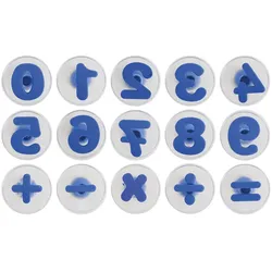 Riesen-Zahlenstempel, Zahlen und Rechenzeichen, 15 Stück