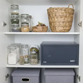 HMF 49204-11 Safe Tresor mit Schlüssel, Möbeltresor passend für Laptop und Ordner 45 x 25 x 36,5 cm Anthrazit