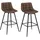 Woltu Barhocker 2er Set Kunstleder Metall 2er Set Braun