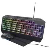 Trust GXT791 Kabelgebunden Gaming-Tastatur, Maus-Set Beleuchtet Deutsch, Schwarz