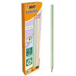 BIC 12er-Pack Holzfreie Bleistifte »Evolution Pastel« HB gelb