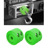 ESEWALAS Seilwindenstopper, Seilwinde, Seilhaken, Seilwinde, Seilstopper, Gummi-Windenstopper, Autozubehör, Windenseil, Stoßdämpfer, saugfähiger Stopper, Windenstopper, Grün, 2 Stück