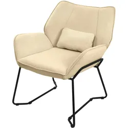 ML-Design Sessel Loungesessel Relaxsessel mit Rückenkissen Wohnzimmersessel Leinen Sand